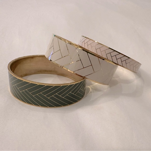 J. Crew Jewelry - J Crew enamel bracelets chevron bangle- set of 3